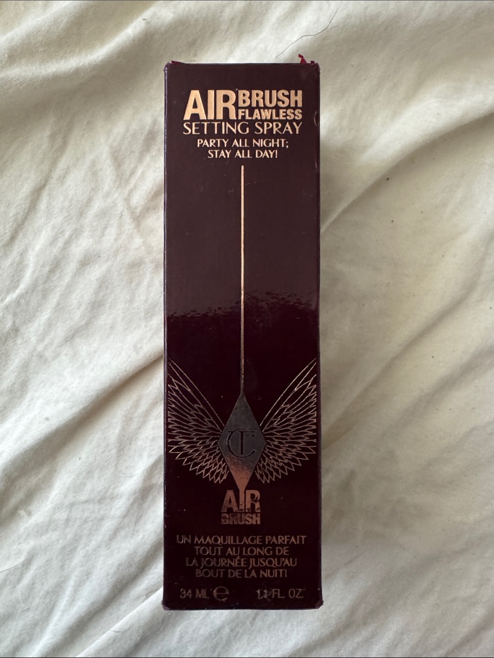 Airbrush Flawless Setting Spray - Deep Burgundy with Rose Gold Text